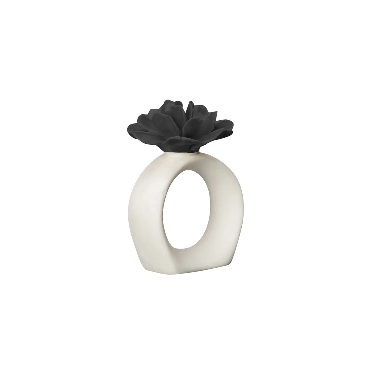 Rond de serviette Water Lily, White-black Byon