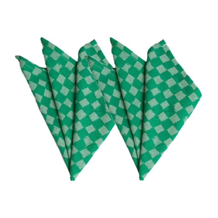 Serviette en tissu Checki Lot de 2 - Vert - Byon