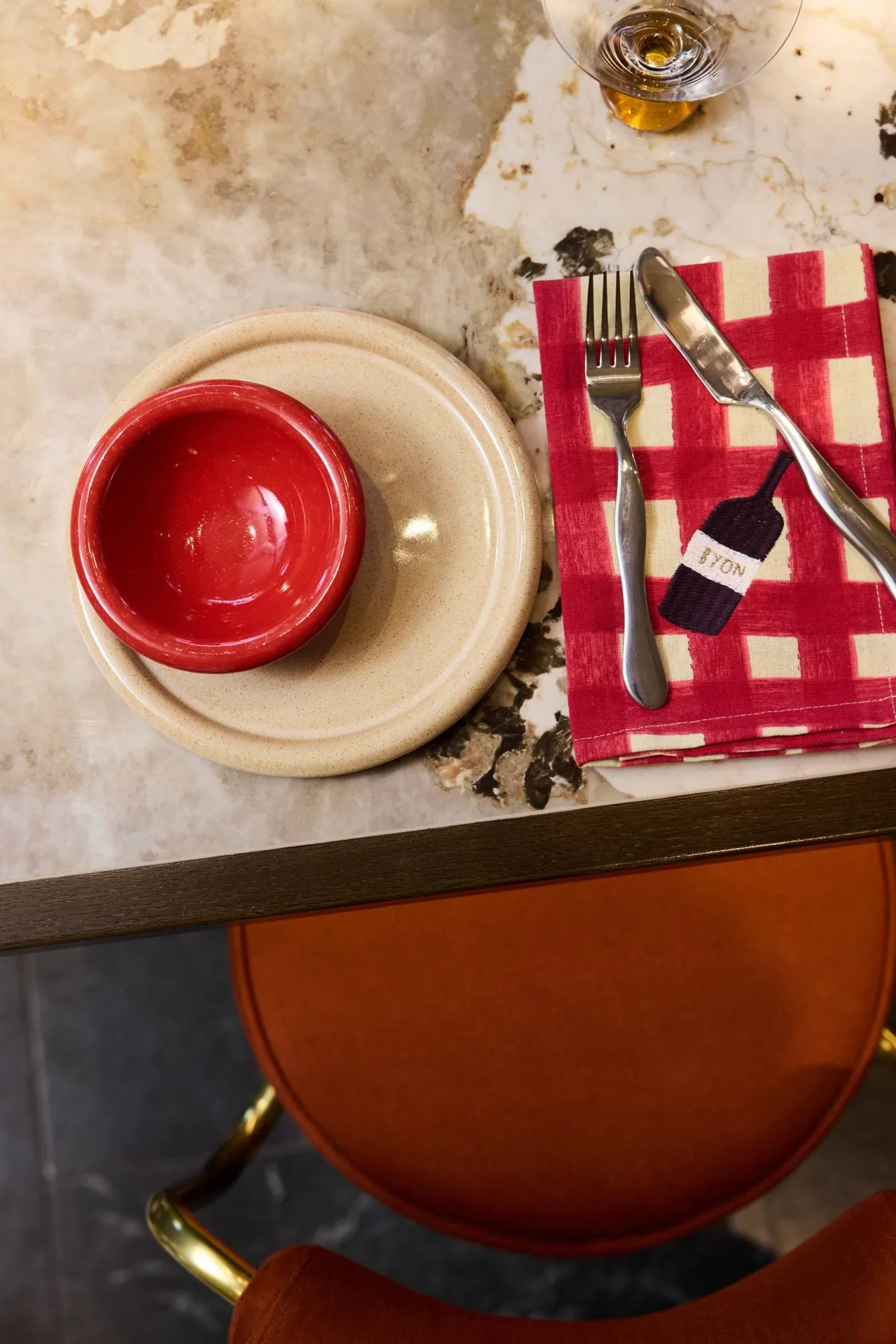 Serviettes de table Sera, lot de 2, Rouge, 45x45 cm Byon