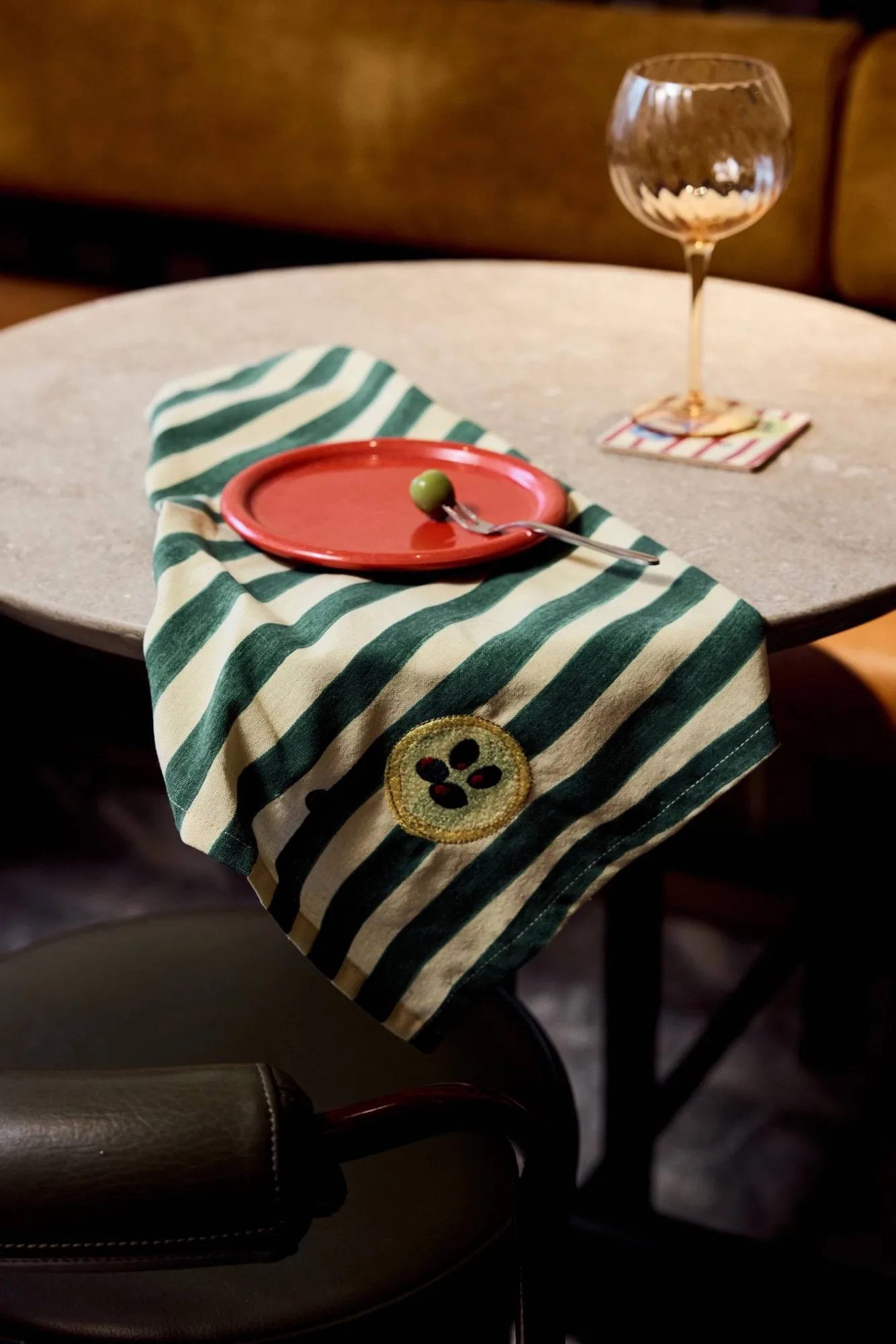 Serviettes de table Sera, lot de 2, Vert, 45x45 cm Byon
