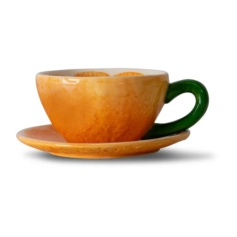Tasse avec soucoupe Mandarie 25 cl, Orange Byon
