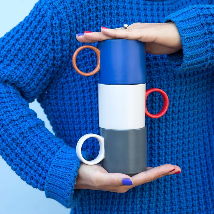 Tasse Noor Ø7,5 cm, Gris-rouge Byon