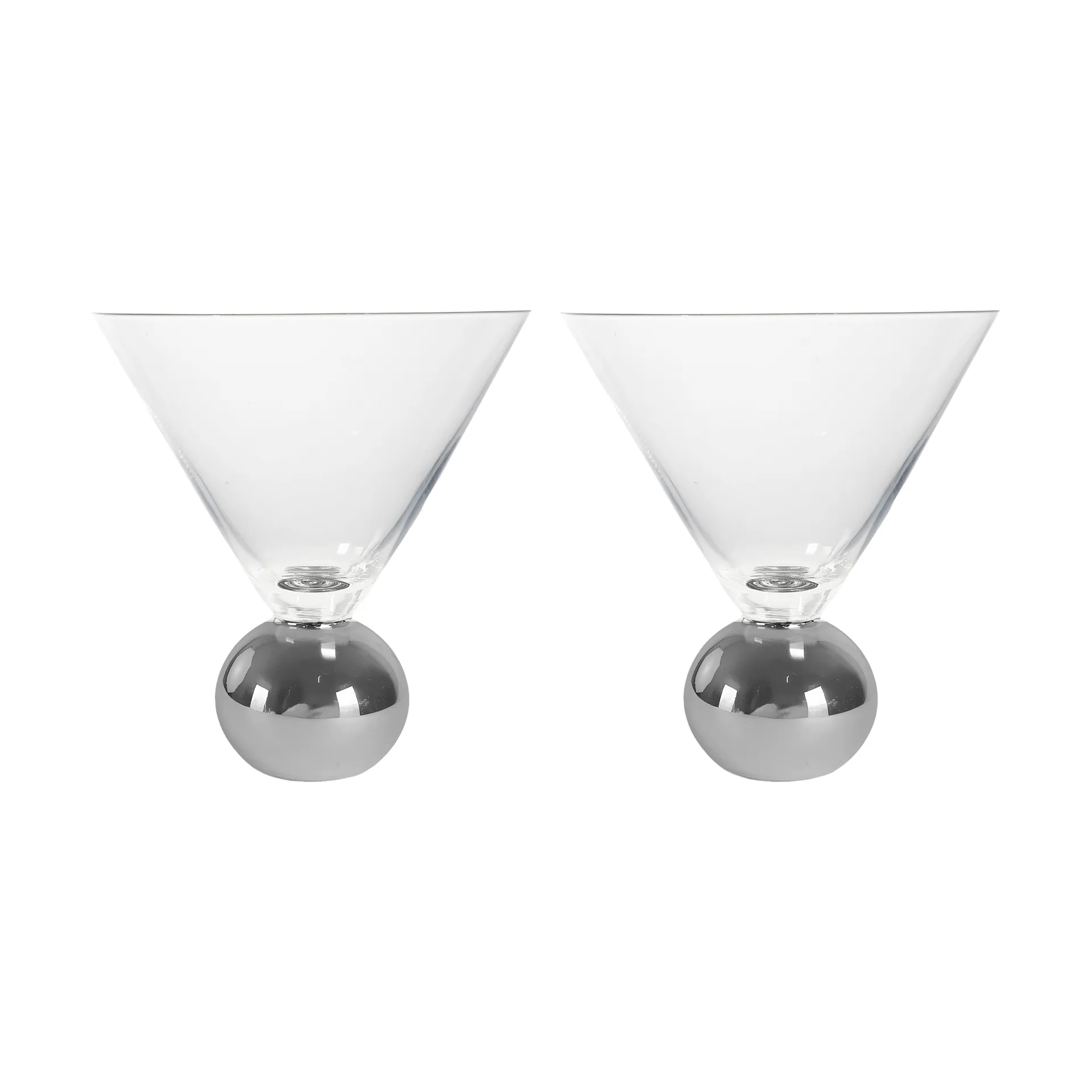 Verre Spice 24 cl, lot de 2, Transparent-argent Byon