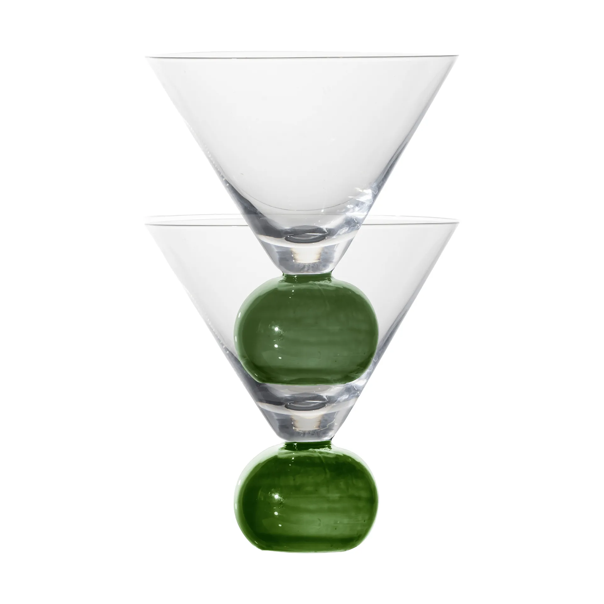 Verre Spice 24 cl, lot de 2, Transparent-vert foncé Byon
