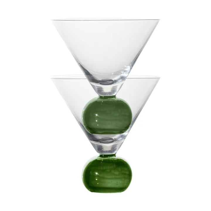 Verre Spice 24 cl, lot de 2 - Transparent-vert foncé - Byon