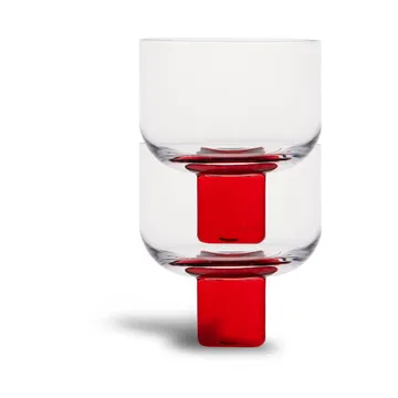 Verre Victoria 35 cl, lot de 2 - Rouge-transparent - Byon