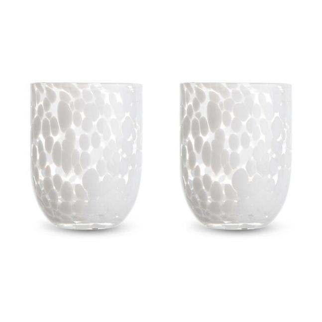 Byon Verres Messy 30 cl lot de 2 Blanc | Design Scandinave | Verres à eau | Blanc