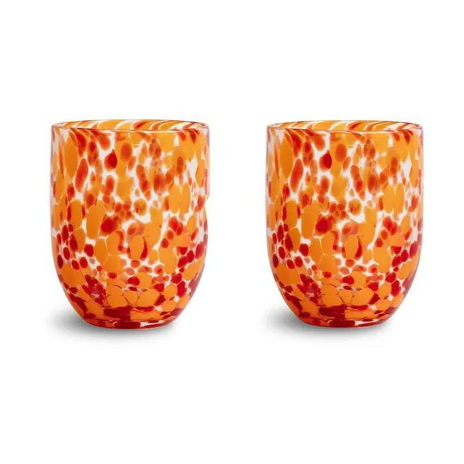 Verres Messy 30 cl lot de 2, Rouge-orange Byon