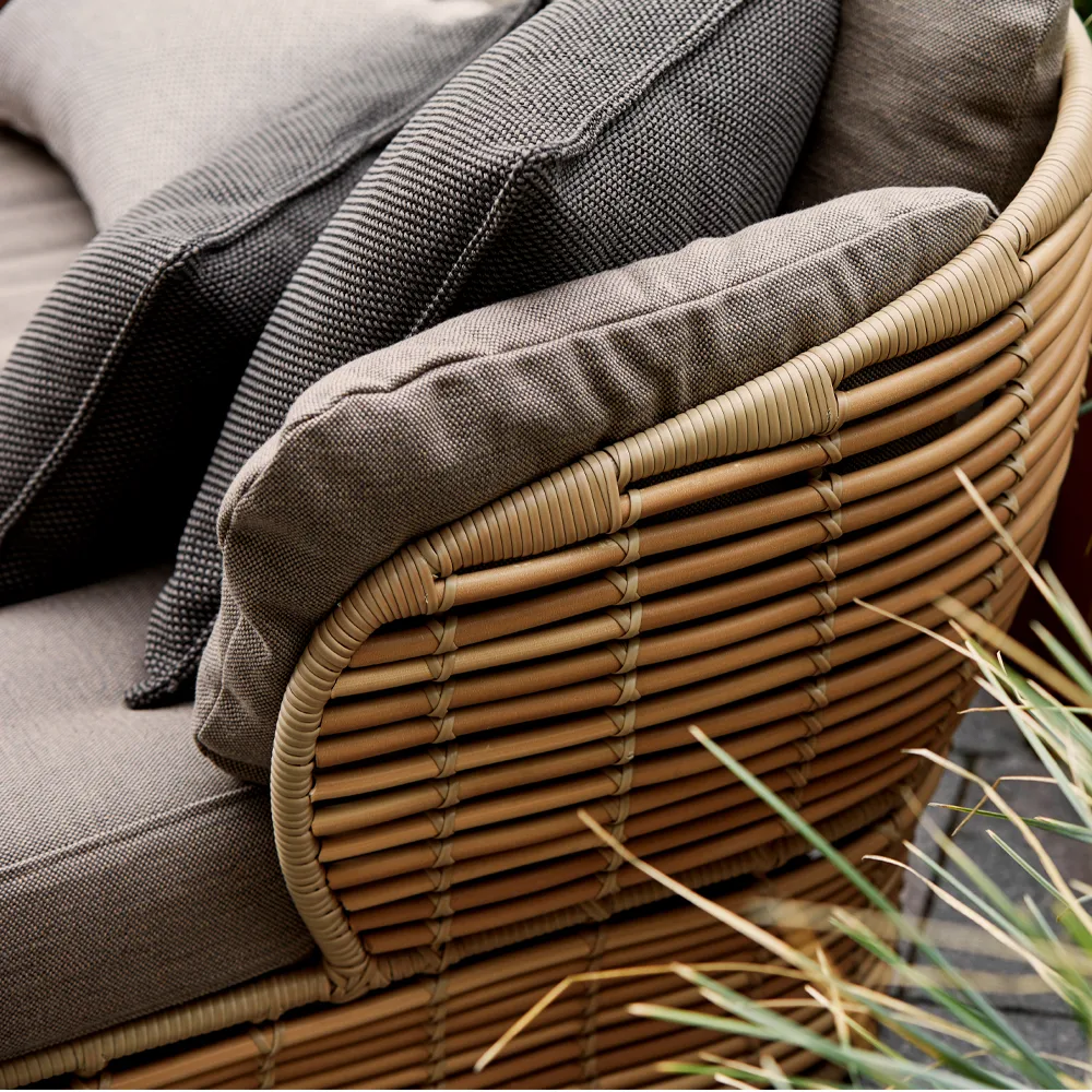Canapé Basket 2 places, Natural, coussins taupe Cane-line