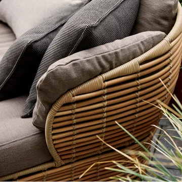 Canapé Basket 2 places - Natural, coussins taupe - Cane-line