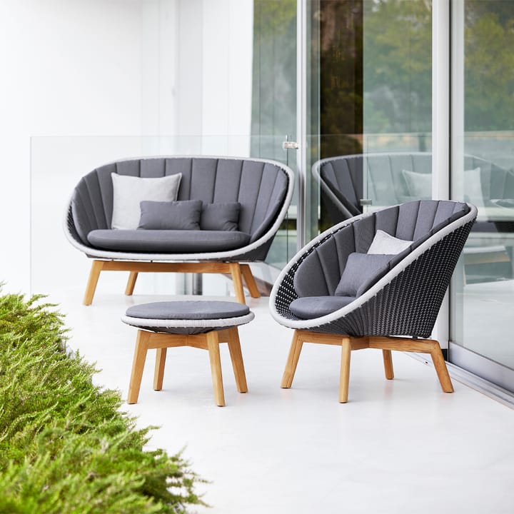 Canapé Peacock Weave, 2 places grey/light grey, pieds en teck Cane-line