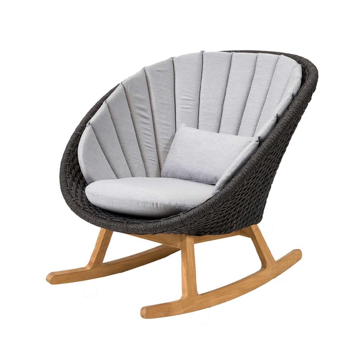 Chaise à bascule Peacock - Cane-Line Natté light grey, Cane-Line soft rope, teak - Cane-line