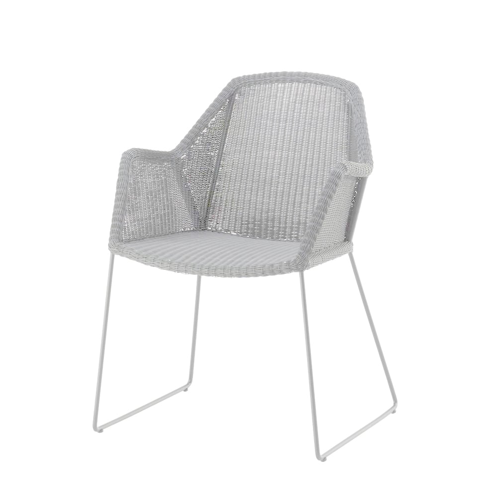 Cane-line Chaise Breeze weave avec accoudoirs White grey