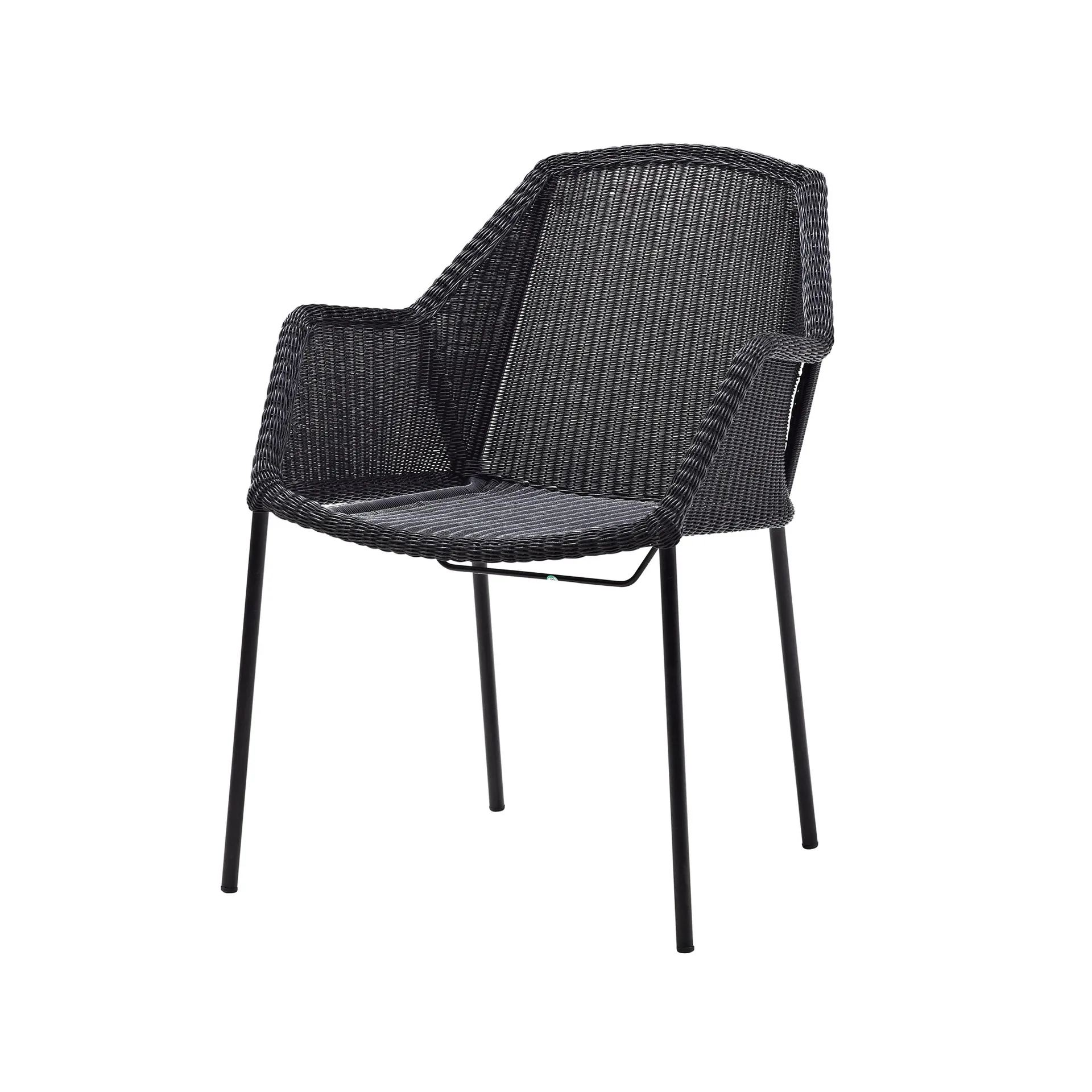 Chaise empilable Breeze weave, avec accoudoirs, Black Cane-line