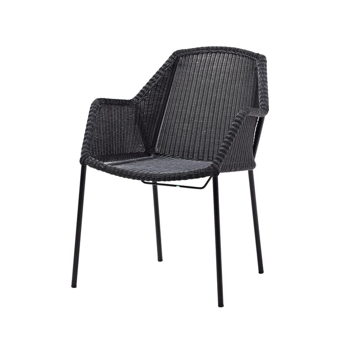 Chaise empilable Breeze weave, avec accoudoirs - Black - Cane-line