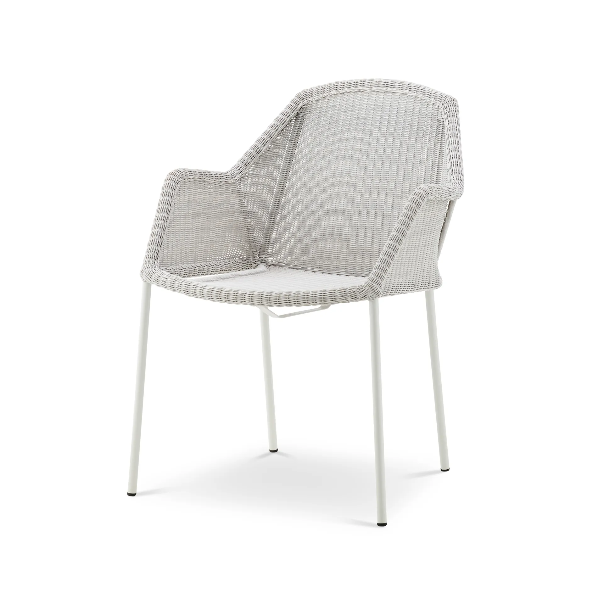 Chaise empilable Breeze weave, avec accoudoirs, White grey Cane-line
