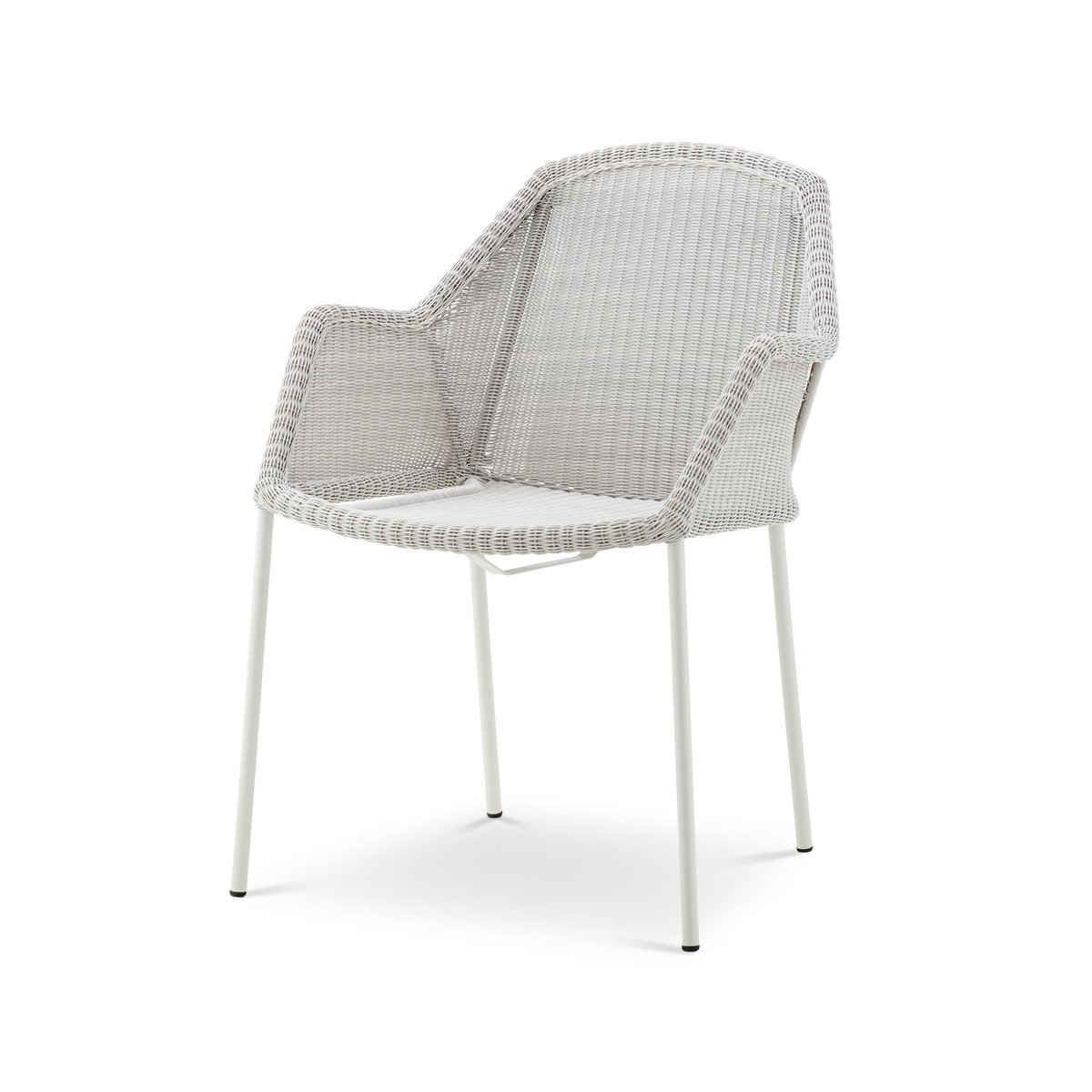 Cane-line Chaise empilable Breeze weave, avec accoudoirs White grey