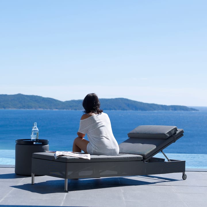 Chaise longue Rest, Cane-Line Natté grey, double Cane-line