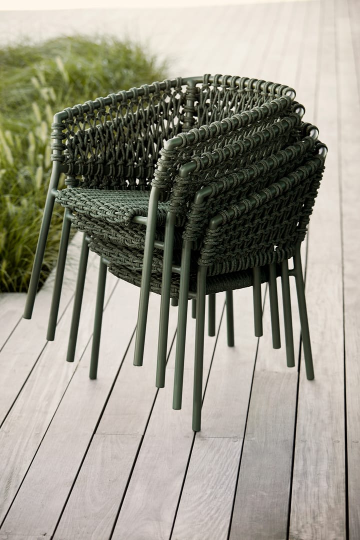 Chaise Ocean soft rope avec accoudoirs, Sand Cane-line