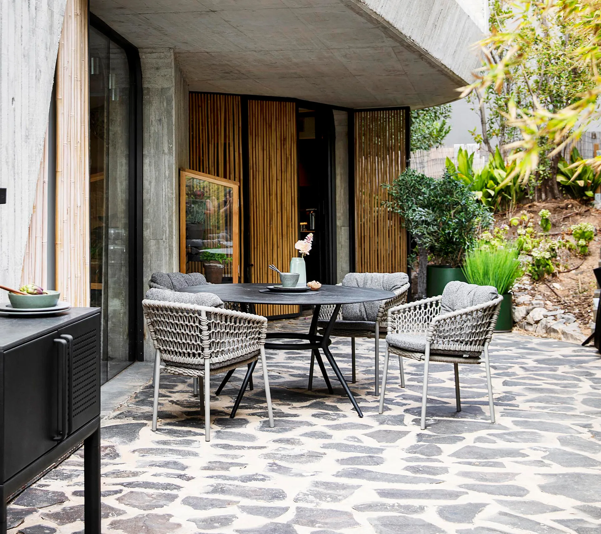 Chaise Ocean soft rope avec accoudoirs, Taupe Cane-line