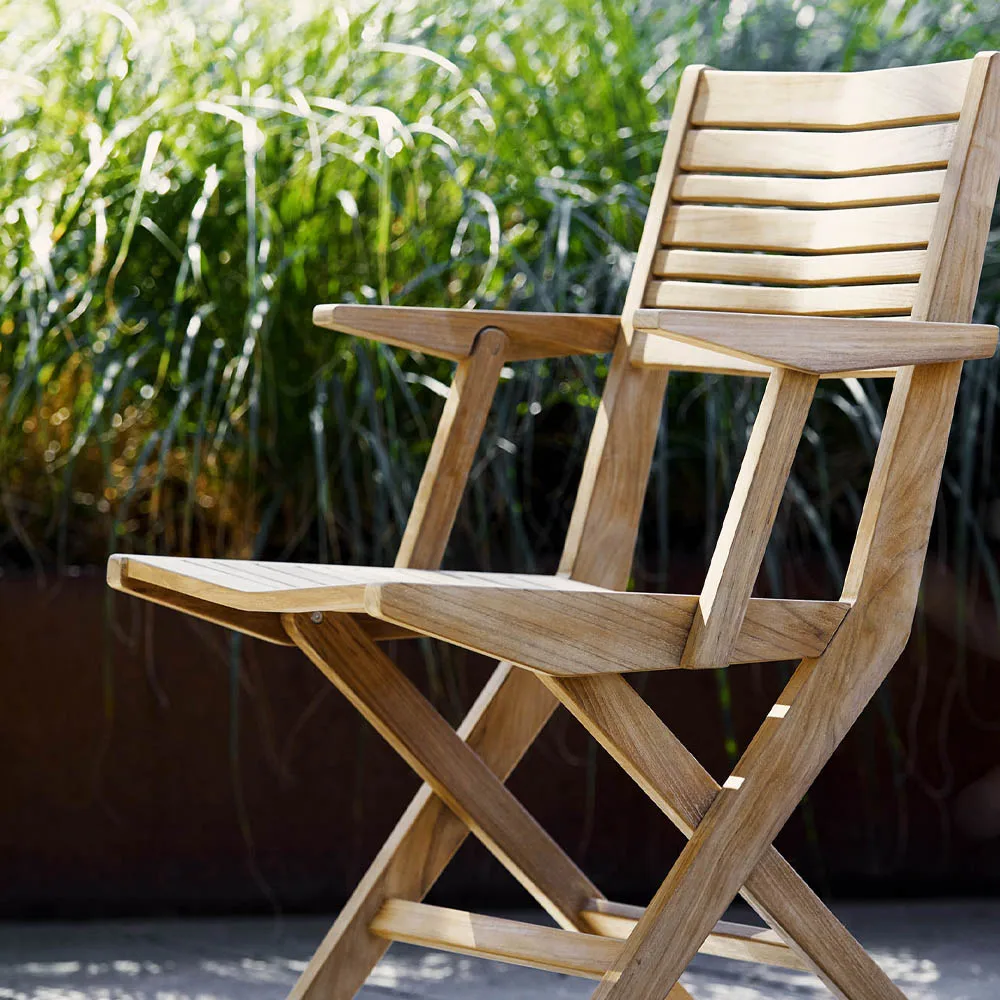Chaise pliante Flip, Teck Cane-line
