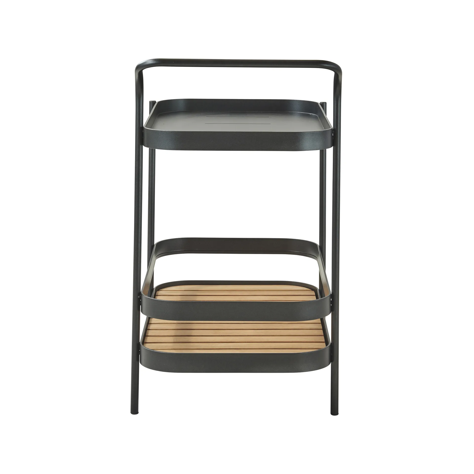 Chariot de service Roll, Lava grey, incl. plateau en teck Cane-line