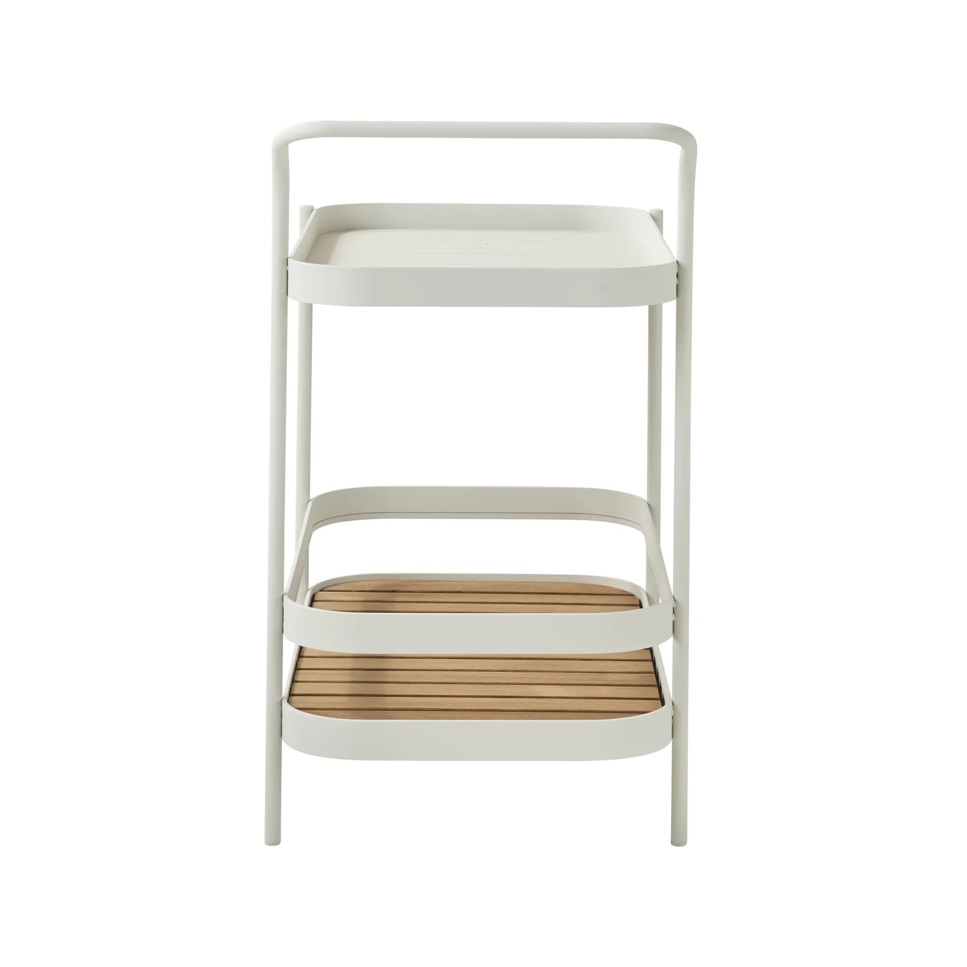 Chariot de service Roll, White, incl. plateau en teck Cane-line