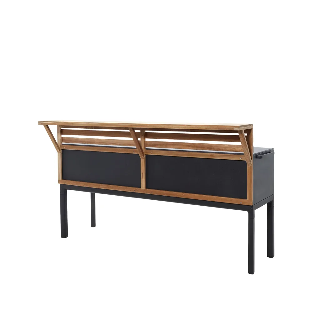 Cuisine extérieure Drop, Lava grey, incl. bac et robinet, mur en teck Cane-line