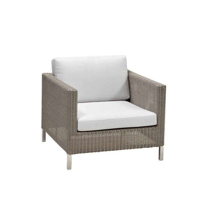 Fauteuil Connect weave - Taupe, ensemble de coussins Cane-Line Natté White - Cane-line