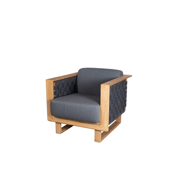 Fauteuil lounge Angle - Dark grey, teak - Cane-line