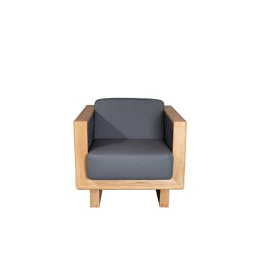 Fauteuil lounge Angle - Dark grey, teak - Cane-line