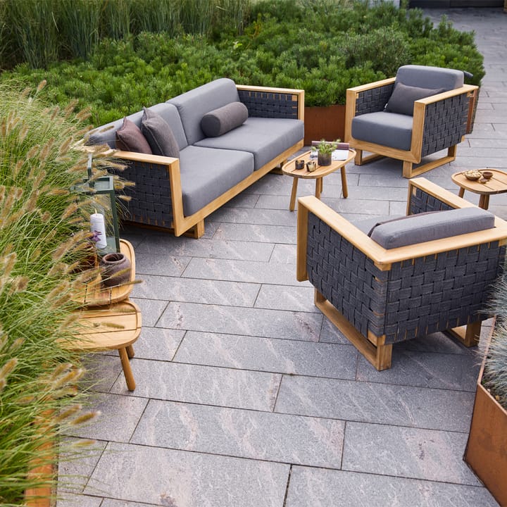 Fauteuil lounge Angle, Dark grey, teak Cane-line