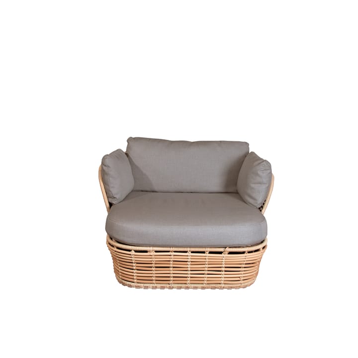 Fauteuil lounge Basket - Natural, incl. coussins taupe - Cane-line