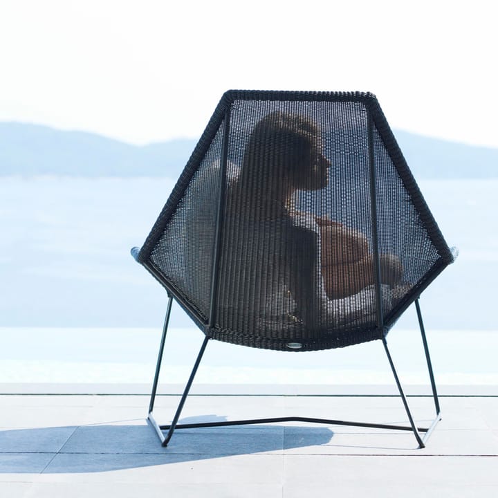 Fauteuil lounge Breeze weave haut dossier - Black - Cane-line