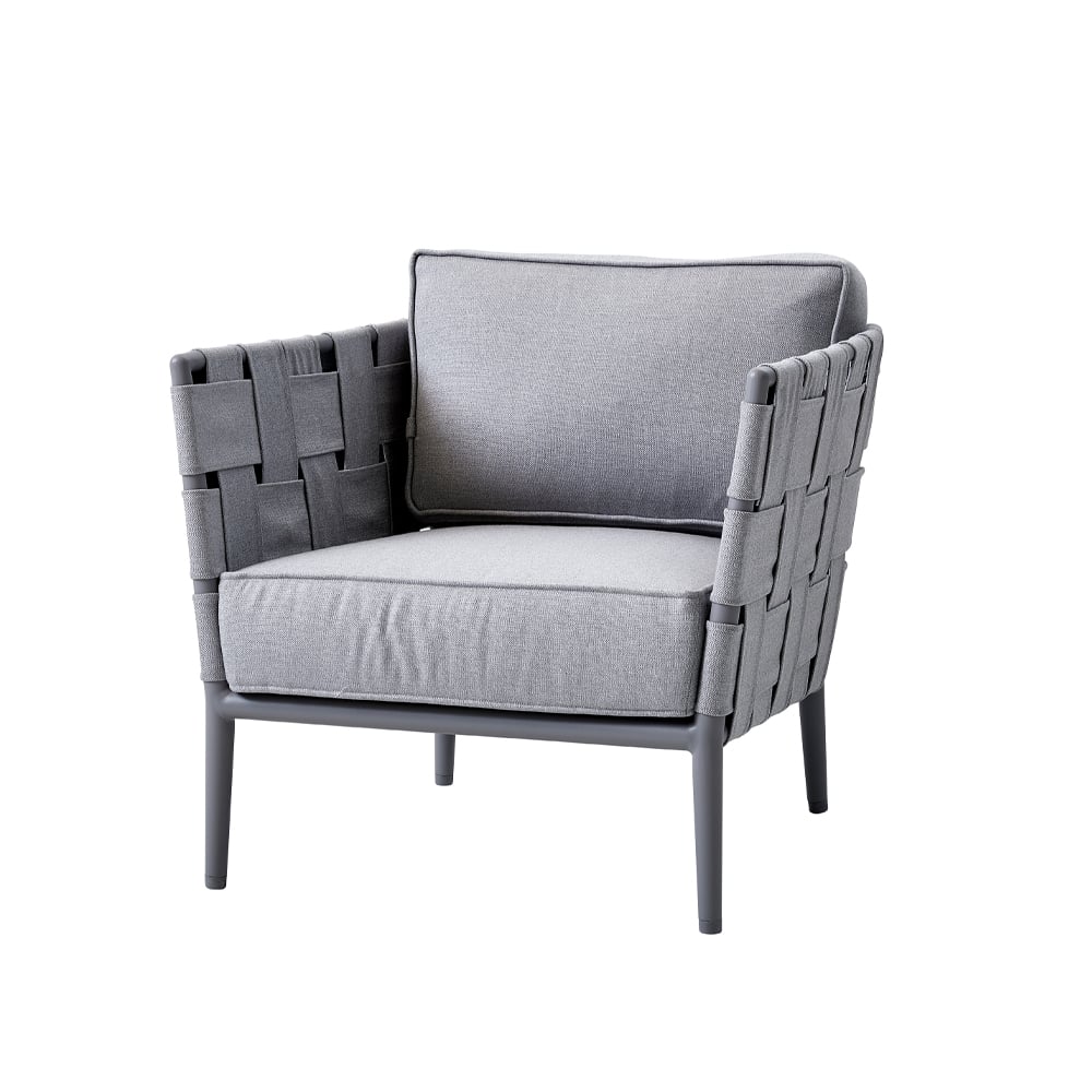 Cane-line Fauteuil lounge Conic Light grey, incl. coussins