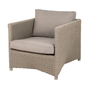 Fauteuil lounge Diamond soft rope - Cane-Line Natté taupe - Cane-line