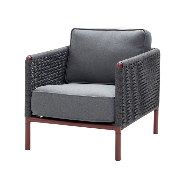 Fauteuil lounge Encore - Cane-Line airtouch bordeaux/Dark grey, incl. coussins - Cane-line