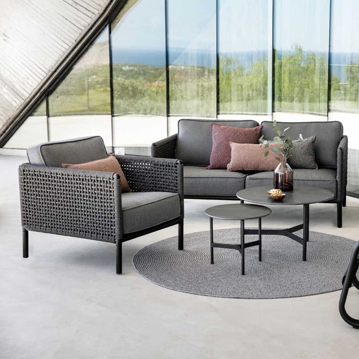 Fauteuil lounge Encore, Cane-Line airtouch bordeaux/Dark grey, incl. coussins Cane-line
