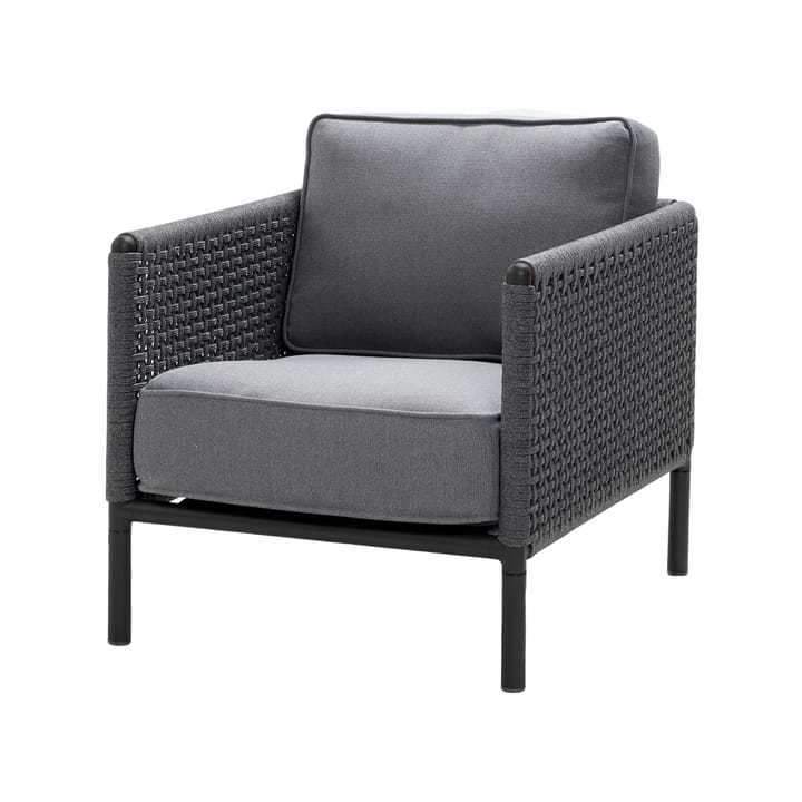 Fauteuil lounge Encore - Cane-Line airtouch lava grey/dark grey, incl. coussins - Cane-line