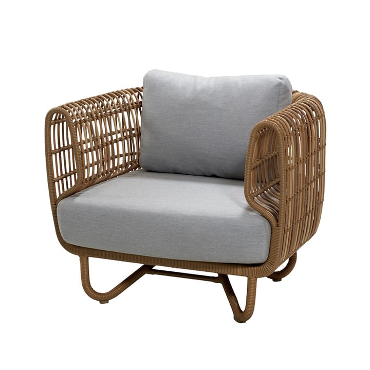 Fauteuil lounge Nest weave - Natural, Cane-Line Natté light grey - Cane-line