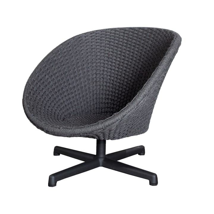 Fauteuil pivotant Peacock - Dark grey, pieds en aluminium - Cane-line