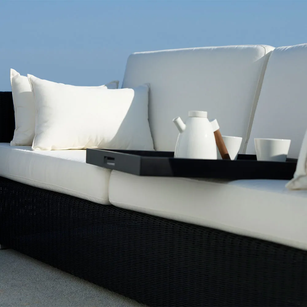 Plateau Club, Noir, carré Cane-line