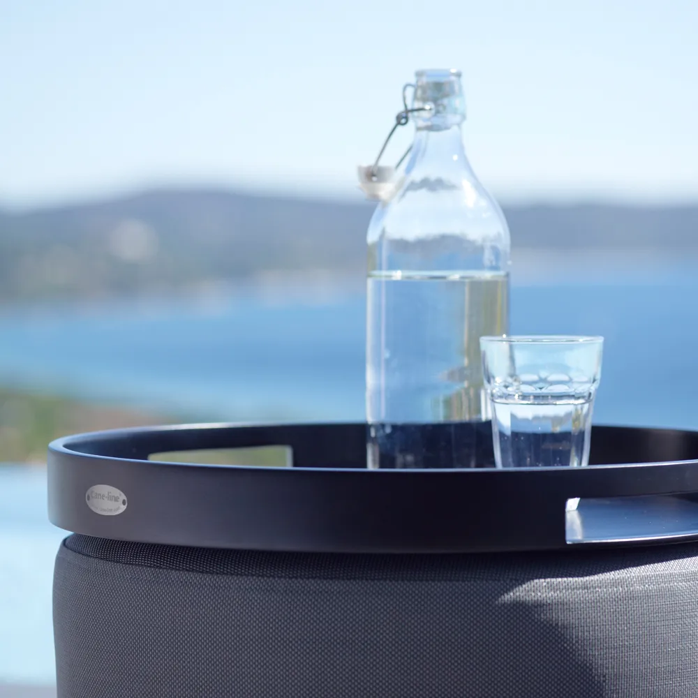 Plateau Club, Noir, carré Cane-line