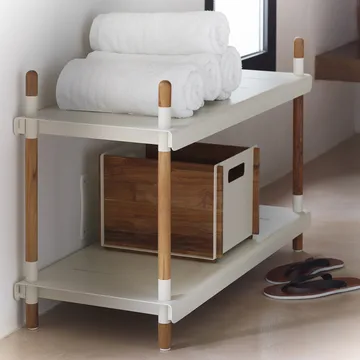 Système d'étagères Frame - Lava grey, bas, teck - Cane-line