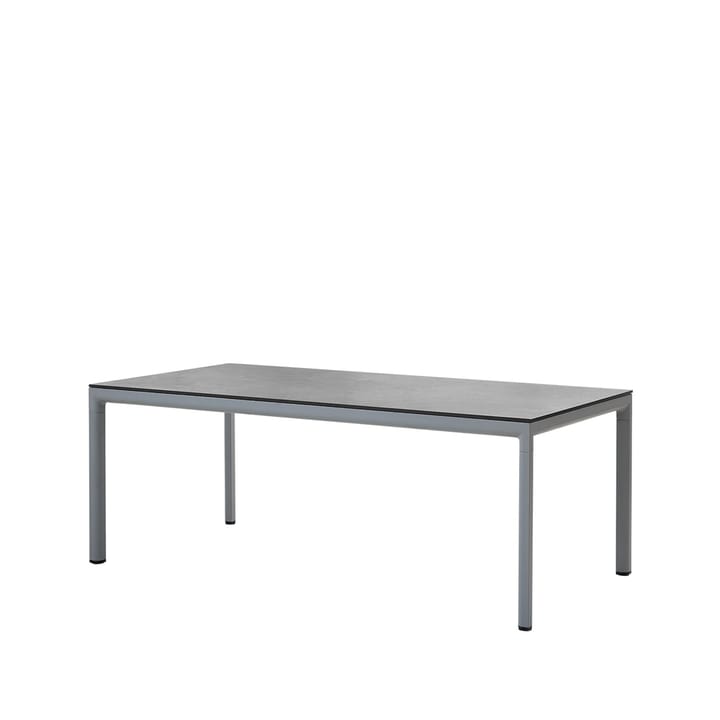 Table à manger Drop - Fossil black-support en aluminium gris clair 100x200cm - Cane-line