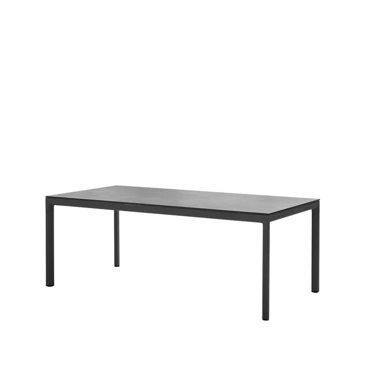 Table à manger Drop - Fossil black-support en aluminium lava grey 100x200cm - Cane-line