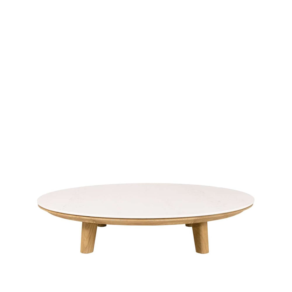 Cane-line Table basse Aspect Travertin-teak | Design Scandinave | Tables de jardin | Beige