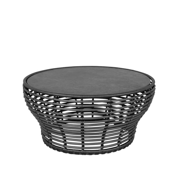 Table basse Basket - Fossil black, grand, socle tressé gris - Cane-line