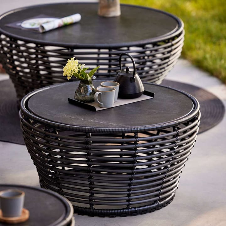 Table basse Basket, Fossil black, grand, socle tressé gris Cane-line