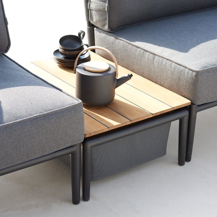 Table basse Conic avec rangement - Light grey, teak - Cane-line
